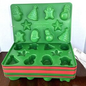 Set of 12 Jello Holiday Xmas Jigglers Molds Santa Snowman Gingerbread Man Tree